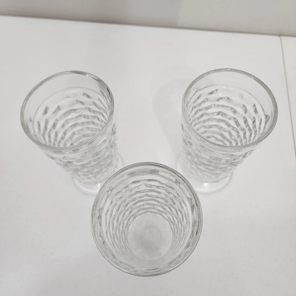 set of 3 Indiana glass Whitehall Cubist  6